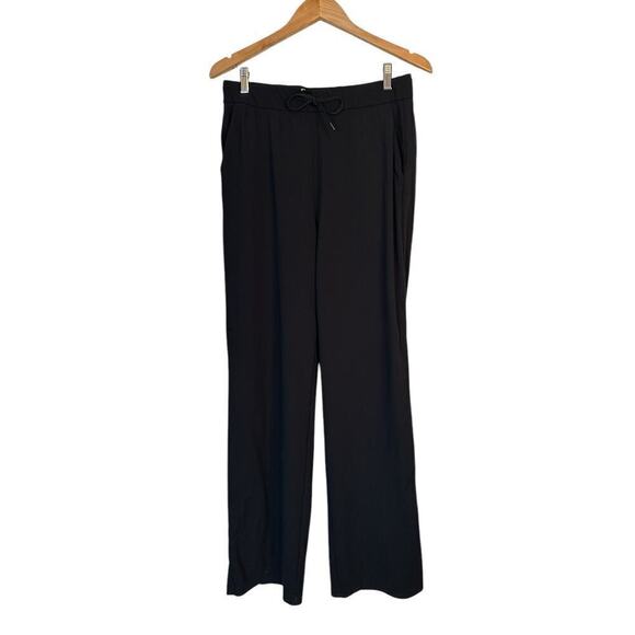 Crz Yoga Women's Stretch High Waisted Drawstring Active Golf Pants Size 12 Black - Picture 2 of 10